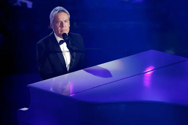 Sanremo Italien Februar 2019 Sänger Claudio Baglioni Tritt Während Des — Stockfoto