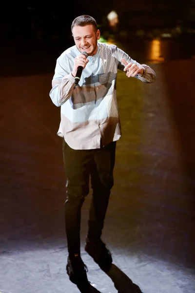 2019年2月8日 意大利Sanremo 歌手Anastasio在意大利Sanremo的Ariston剧院第69届意大利歌唱节期间表演 — 图库照片