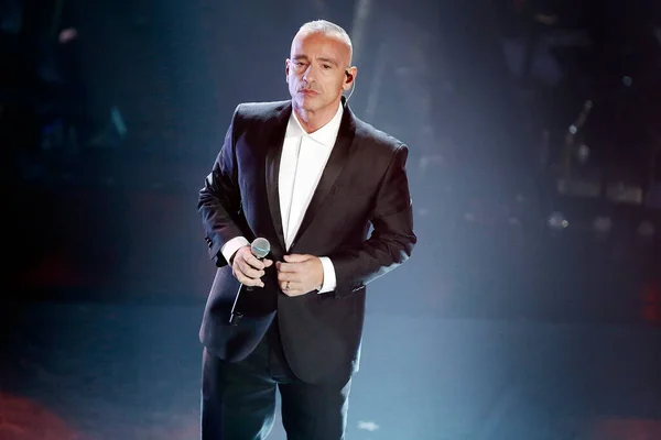 Sanremo Italien Februar 2019 Sänger Eros Ramazzotti Tritt Während Des — Stockfoto