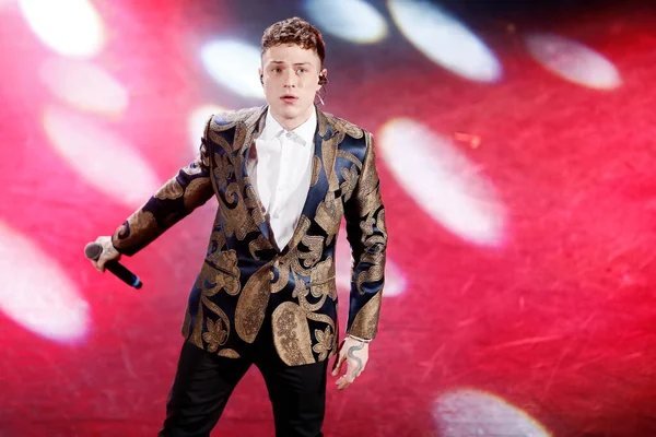 Sanremo Italien Februar 2019 Sängerin Irama Tritt Während Des Italienischen — Stockfoto