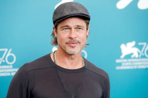 Venice Italy August Brad Pitt Attends Astra Photo Call 76Th — Stock Photo, Image