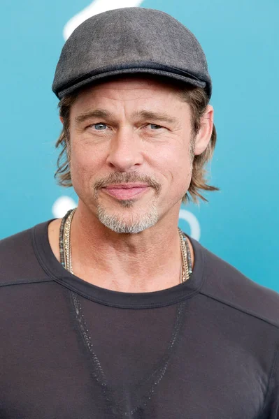 Venice Italy August Brad Pitt Attends Astra Photo Call 76Th — Stock Photo, Image
