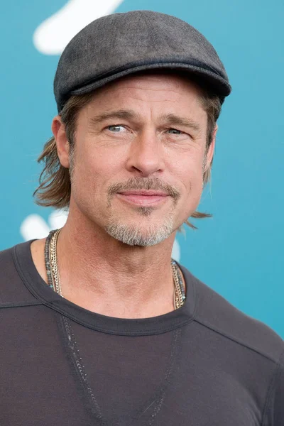 Venezia Italia Agosto Brad Pitt Partecipa Servizio Fotografico Astra Durante — Foto Stock