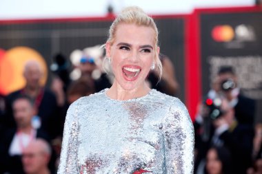 VENICE, İtalya - 29 Ağustos 2019 'da Venedik, İtalya' da düzenlenen 76. Venedik Film Festivali sırasında Billie Piper 