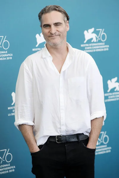 Venice Itália Agosto Joaquin Phoenix Participa Foto Chamada Filme Joker — Fotografia de Stock