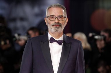 VENICE, İtalya - 7 Eylül 2019 'da Venedik, İtalya' da düzenlenen 76. Venedik Film Festivali sırasında Giuseppe Capotondi 