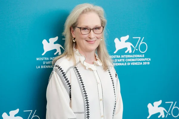 Venecia Italia Septiembre Meryl Streep Asiste Foto Llamada Película Lavandería — Foto de Stock