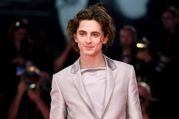 Venezia Italia Settembre Timothee Chalamet Partecipa Alla Prima Del Film — Foto Stock