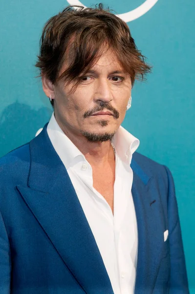 Venezia Settembre Johnny Depp Partecipa Servizio Fotografico Del Film Aspettando — Foto Stock