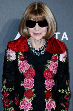 Anna Wintour 21 Eylül 2017 'de Milano, İtalya' da bulunan amfAR Gala Milano 'ya katıldı..