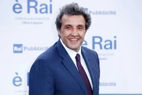 Milano Italien Juli Flavio Insinna Deltar Rai Presskonferens Programtablåer För — Stockfoto