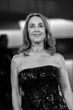 VENICE, İtalya - 30 Ağustos 2025 tarihinde Venedik, İtalya 'da düzenlenen 82. Venedik Uluslararası Film Festivali sırasında Sofie Grabol 