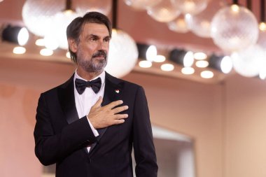 VENICE, İtalya - Eylül 01: Aktör Fabrizio Gifuni, 1 Eylül 2025 tarihinde Venedik Uluslararası Film Festivali sırasında 