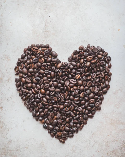 Heart of coffee beans - beige tones