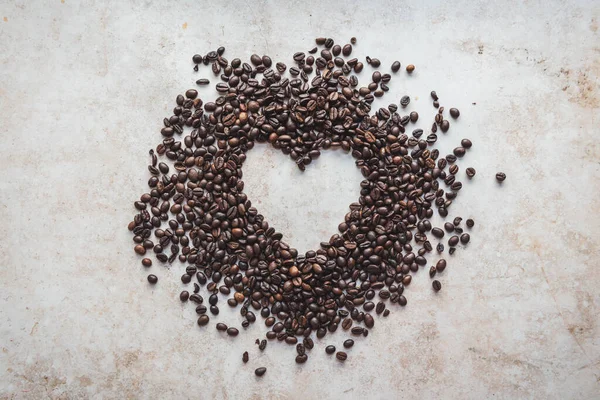 コーヒー豆の心 Beige Tones ロイヤリティフリーのストック画像