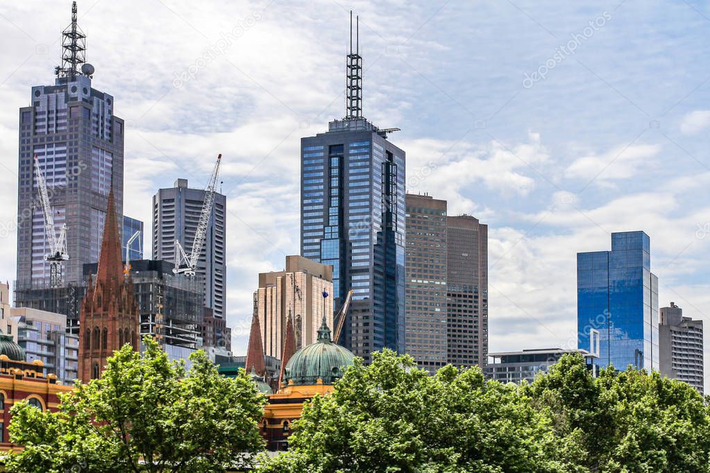 Melbourne Central business district skyscrapers, Victoria, Austr