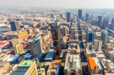 Central business district of Johannesburg city panorama, South A clipart