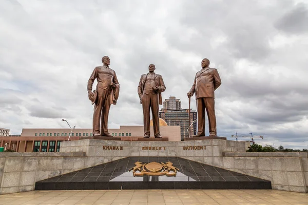 Drei Dikgosi Stammeshäuptlinge Denkmal Zentrales Geschäftsviertel Gaborone Botswana 2017 — Stockfoto