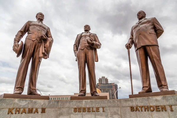 Drei Dikgosi Stammeshäuptlinge Denkmal Zentrales Geschäftsviertel Gaborone Botswana — Stockfoto
