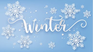 Kar tanesi Noel kartı ile kağıt kesme.