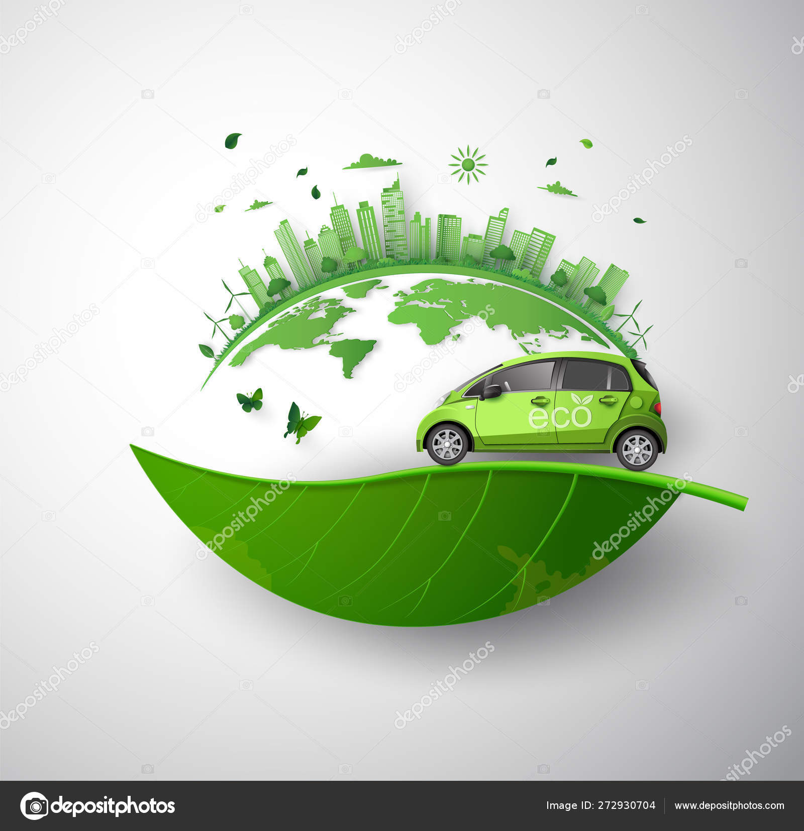 Eco car concept. Stock Vector by ©thana_keng 272930704