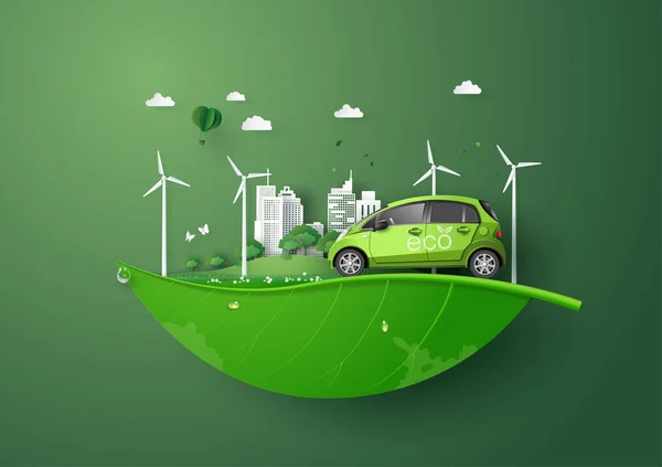 Eco car koncepci. — Stockový vektor