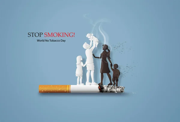 禁止吸烟和世界无烟日 — 图库矢量图片