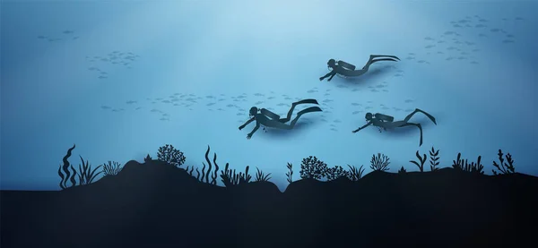 Ilustración Vida Silvestre Bajo Mar Mundo Día Del Océano Estilo — Vector de stock