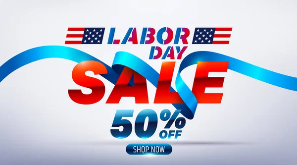 Feliz Día del Trabajo Venta 50% off poster.USA celebración del día del trabajo — Vector de stock