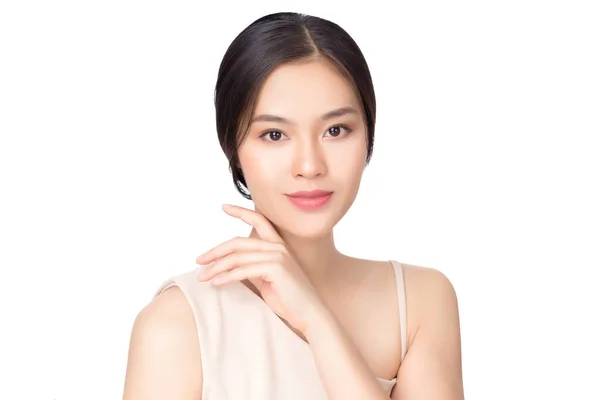 Porträt Schöne Junge Asiatische Frau Saubere Frische Haut Konzept Asiatische — Stockfoto