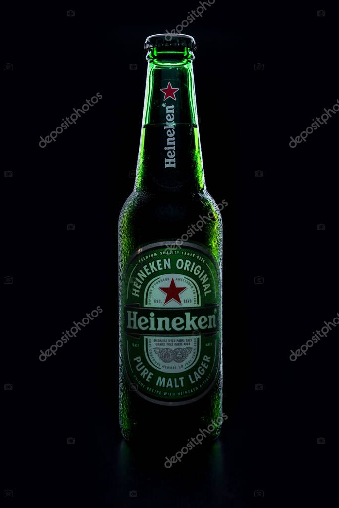 Russia, Moscow, July 11, 2020: Bottle of 