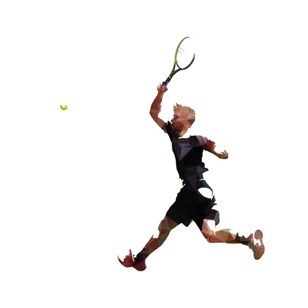 Jugador Tenis Golpeando Pelota Derecha Ilustración Vectorial Aislada Personas Activas — Vector de stock