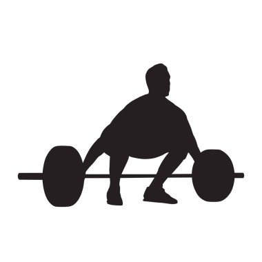 Halterci büyük halter, izole vektör siluet ile