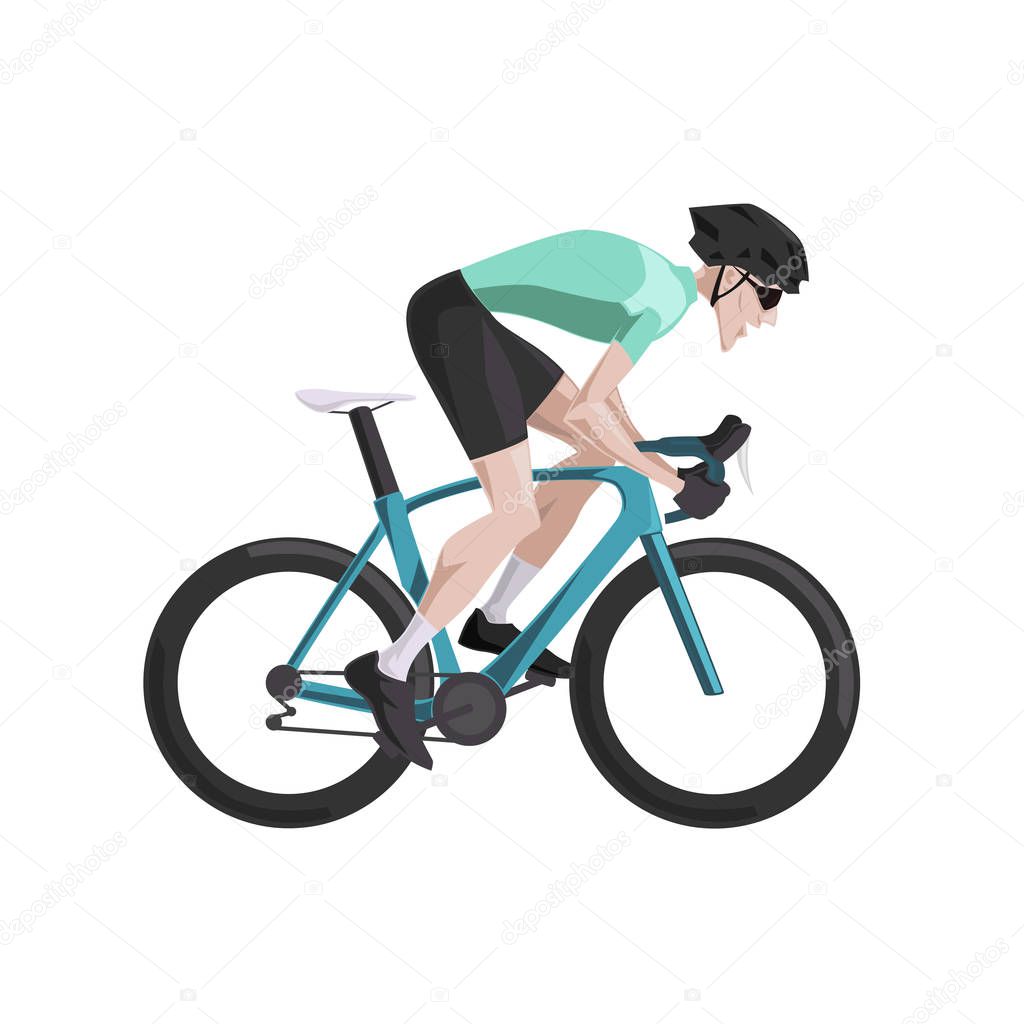 Ciclismo ciclista de carretera de dibujos animados montar en