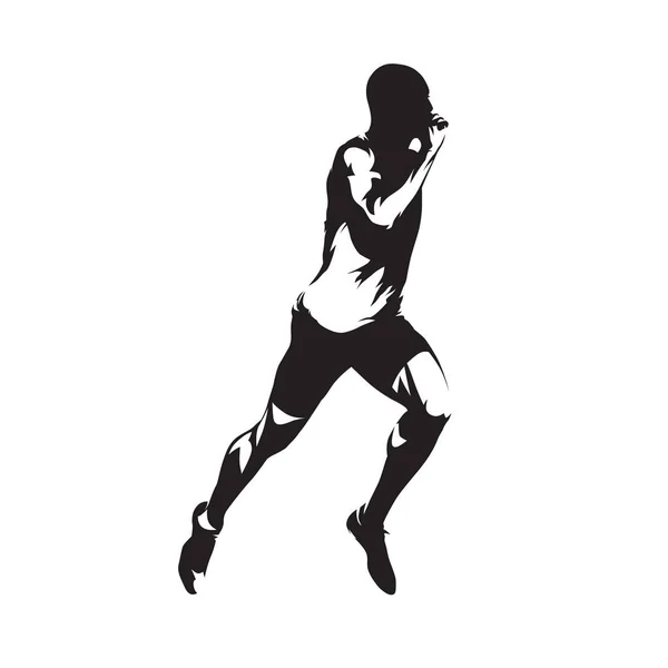 Coureur Sprint Silhouette Vectorielle Isolée Cours Vue Latérale — Image vectorielle