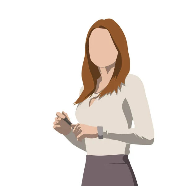 Business Woman Presentation Isolated Vector Illustration Flat Design — Stock Vector