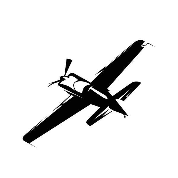 Course d'avion, silhouette vectorielle isolée. Logo de l'aéronef — Image vectorielle