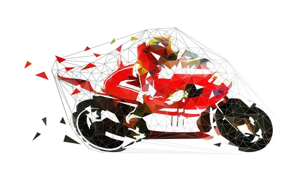 Moto da strada, basso vettore poligonale illustrazione. Motociclo — Vettoriale Stock