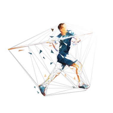 Cirit atmak, çokgen atlet atma, izole vektör geome