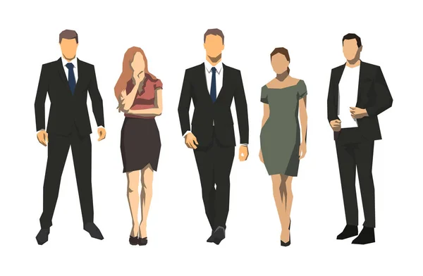 İş adamları grubu, izole geometrik vektör iilustration