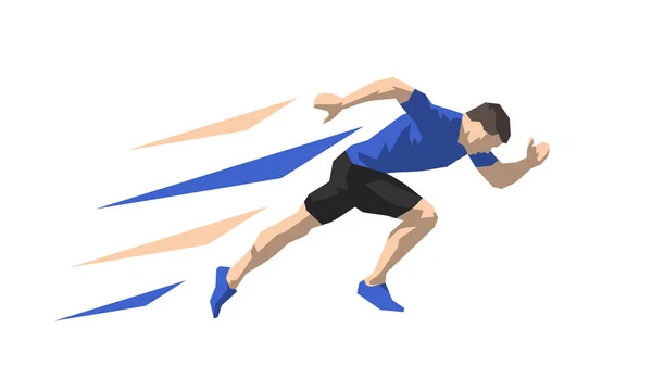 Uomo in corsa, disegno piatto isolato illustrazione vettoriale. Corri, stella. — Vettoriale Stock