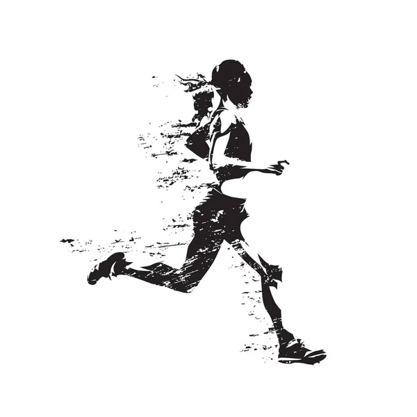 Mulher correndo, silhueta vetorial isolado abstrato — Vetor de Stock