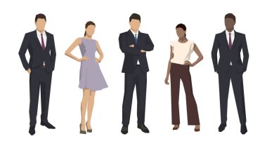 Bir grup iş adamı, izole edilmiş iş adamları ve kadınlar. Set o