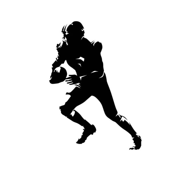 Joueur de football américain avec ballon, dessin à l'encre abstraite — Image vectorielle