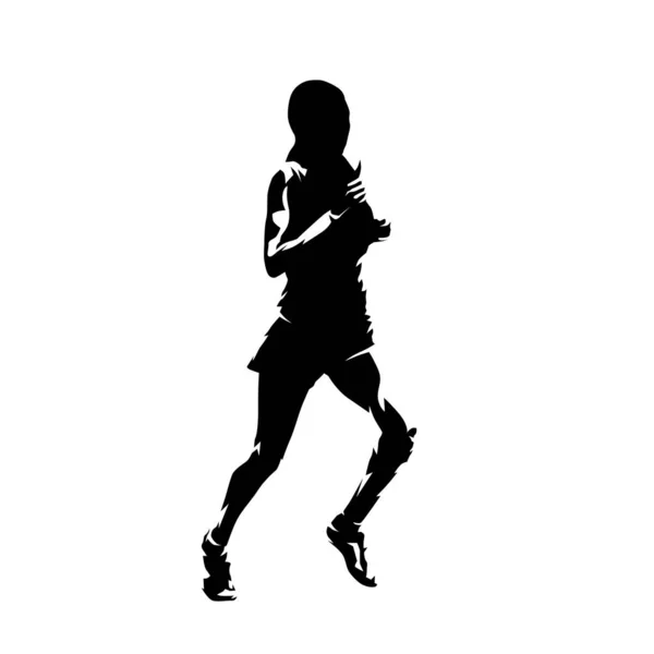 ผู้หญิงวิ่ง, ภาพวาดหมึกนามธรรม . — ภาพเวกเตอร์สต็อก