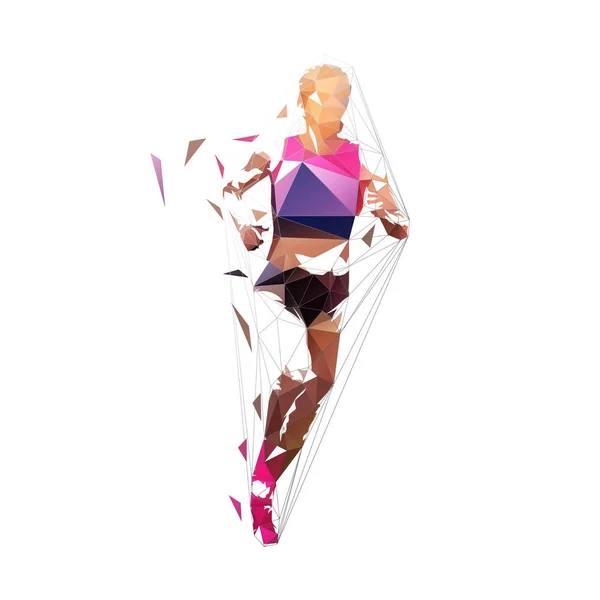 Laufende Frau, abstrakte geometrische Vektorillustration. Lauf — Stockvektor