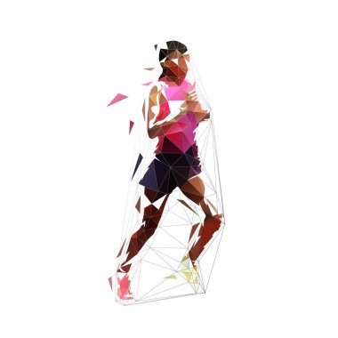 Çalışan kadın, soyut düşük poligonal izole vektör illustrati