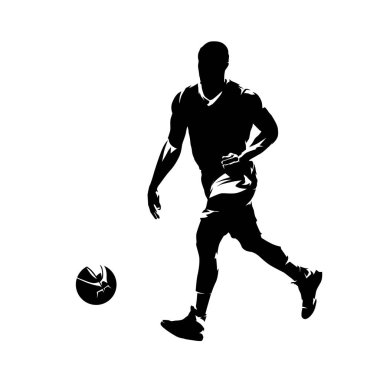 Basketbolcu topla koşuyor, top alıyor. Yalıtılmış vektör 