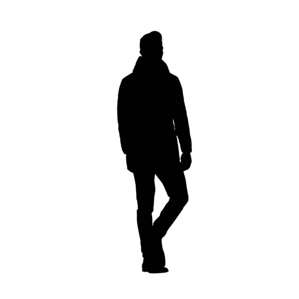 Marcher homme isolé vecteur silhouette — Image vectorielle