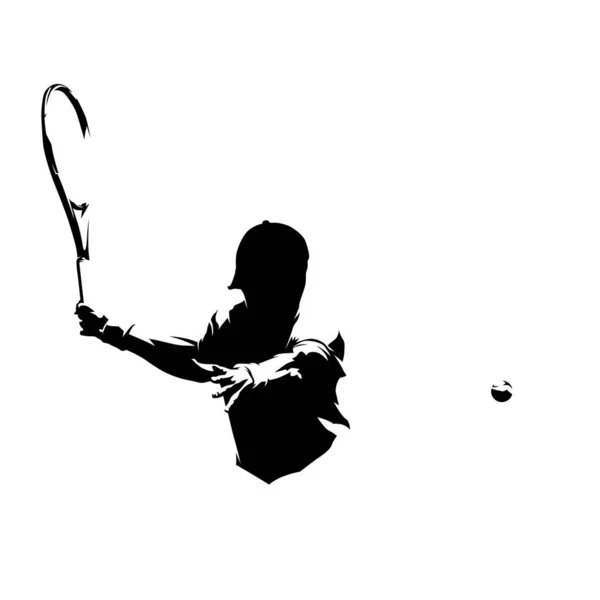 Logo Del Jugador Tenis Silueta Vectorial Aislada Abstracta — Vector de stock